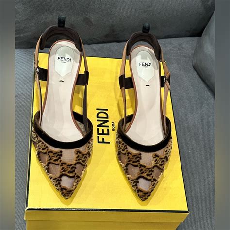 fendi colibri nude|FENDI Technical Mesh FF Colibri 55mm Slingback Pumps 35..